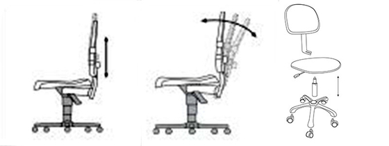 Kaldırma Kol Dayama ile 360 ​​Derece Ayarlanabilir Döner ESD Anti Statik PU Köpük Sandalye