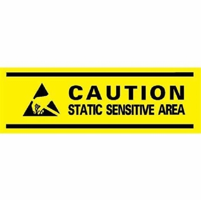 ESD PVC / PE Sarı Renkli ve Siyah Boyalı Antistatik Yapıştırıcı Uyarı Teyp