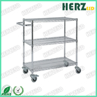 Movable ESD Storage Shelves Single / Double Peak Wire Structure With Caster / Handle