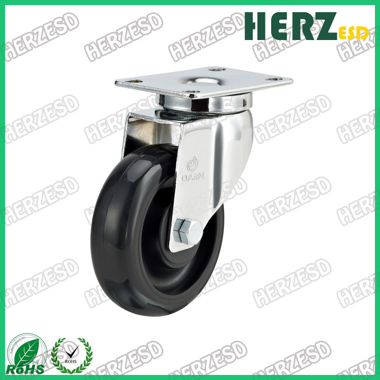 ESD Conductive Metal Core Rubber Caster Wheels Size 2-6 Inch Load Bearing 100-500kg