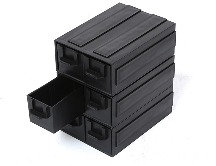 Black Plastic Drawer Type ESD Component Storage Antistatic Bin Box