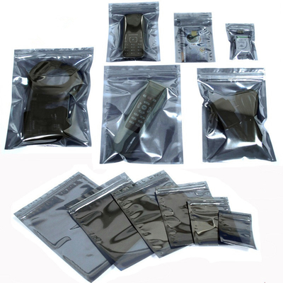 Bileşen Ambalajı için Zip kilidi Şeffaf ESD Metalize Statik Koruyucu Çanta