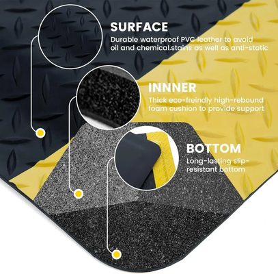 Sarı ve Siyah ESD Kauçuk PVC / EPDM Köpük / Kauçuk Malzemesi ile