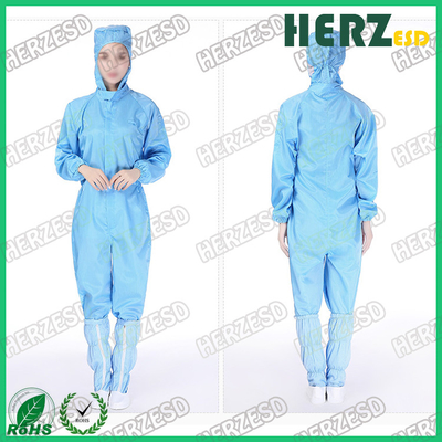 Antistatik Temiz Oda Takımı ESD Poliester Jumpsuit Çalışma Giysi Laboratuvar Ceket