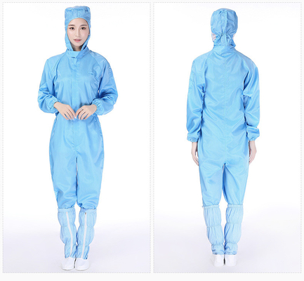 Antistatik Temiz Oda Takımı ESD Poliester Jumpsuit Çalışma Giysi Laboratuvar Ceket