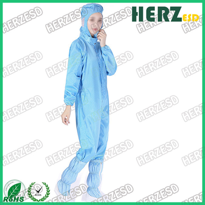 ESD Laboratuvar Zip Up Kapüşonlu Anti-Stik Jumpsuit Overall