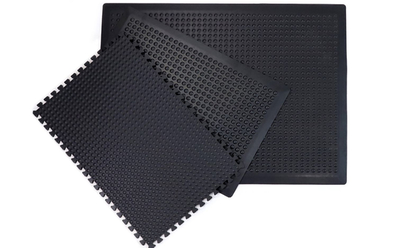 Siyah 13mm Kalınlığı Antistatik Anti-Yorgunluk Yer Yatak Yastığı Atölyesi için Anti-Slip Anti-Yorgunluk Yatak
