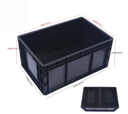 600*400mm ESD Plastik Kutusu ESD Depolama Kutusu Elektronik parçalar için iletken kutu