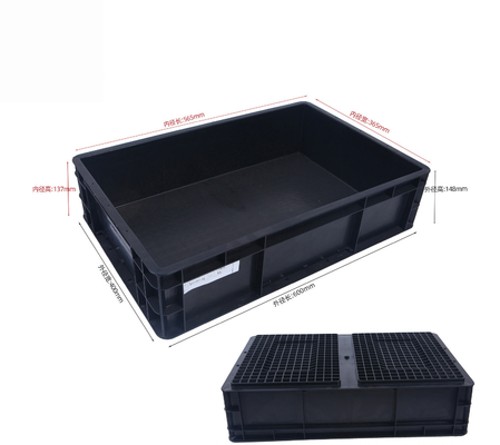 600*400mm ESD Plastik Kutusu ESD Depolama Kutusu Elektronik parçalar için iletken kutu