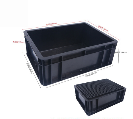 400x300mm Depolama Konteyneri Yüklenebilir ESD Endüstriyel Plastik Depolama Kutusu İletici Kutu