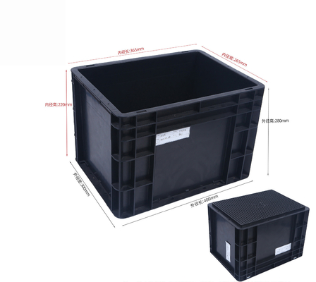 400x300mm Depolama Konteyneri Yüklenebilir ESD Endüstriyel Plastik Depolama Kutusu İletici Kutu