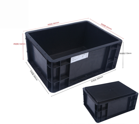 400x300mm Depolama Konteyneri Yüklenebilir ESD Endüstriyel Plastik Depolama Kutusu İletici Kutu