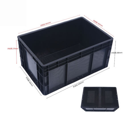 600*400*280mm Injection ESD Bin Box Antistatic Plastic Bins Turnover Box