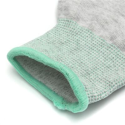 ESD İletken Eldiven Polyester Antistatik İş Eldiveni Kaymaz Karbon PU Uçlu Avuç İçi Tam Oturan
