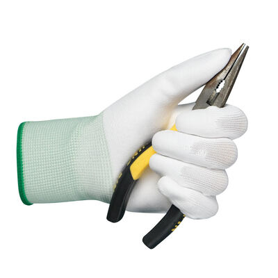 ESD İletken Eldiven Polyester Antistatik İş Eldiveni Kaymaz Karbon PU Uçlu Avuç İçi Tam Oturan