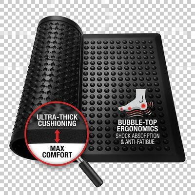 ESD Anti Yorgunluk Kauçuk Çarşaf Bubble Top Black Static Dissipative Floor Mat Elektronik Montaj Çalışma İstasyonları için