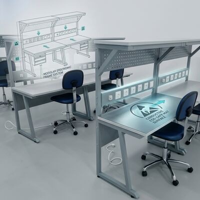 Modüler ESD Çalışma Masa İstasyonu Anti-Statik Montaj Çalışma Masası Çekmece Rafı Güç Soket Yerleştirme Kiti