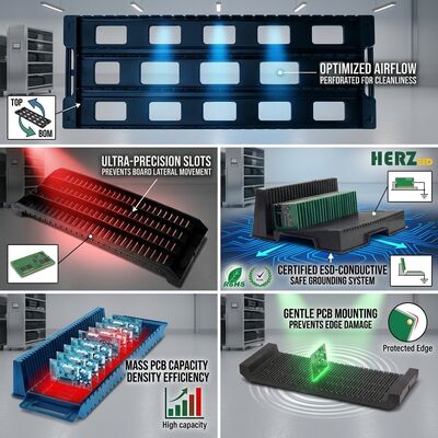 SMT Devre Kartı İşlemleri için Dayanıklı Çelik ESD Dolaşım PCB Depolama Rağı